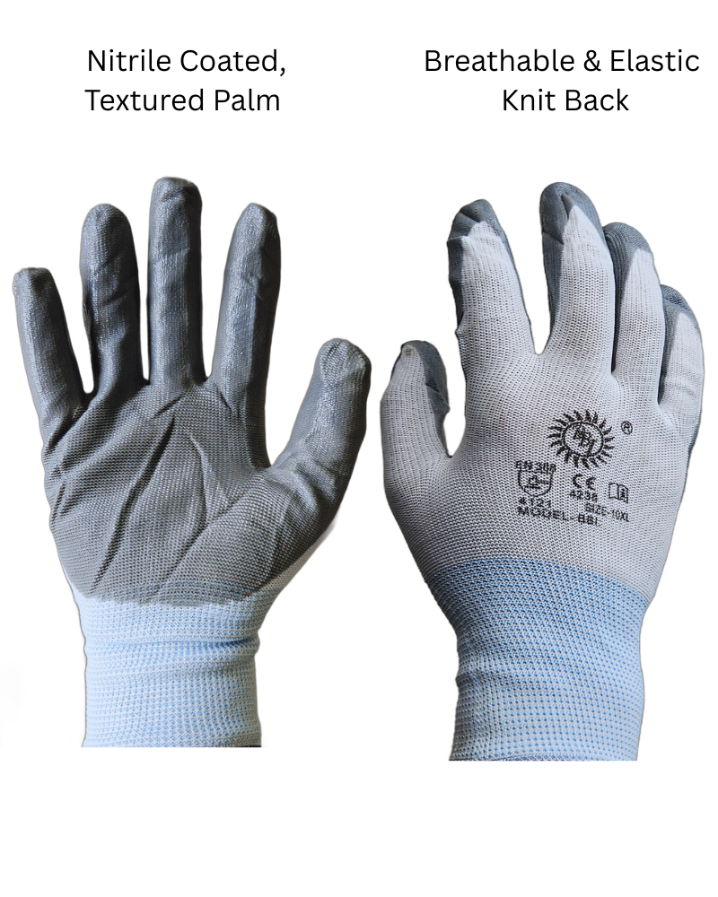 Multipurpose Safety Gloves with Anti Cut PU Nitrile Coating Work Safety Gloves, Hand & Fingers for Gardening, Mechanical, Agriculture, etc