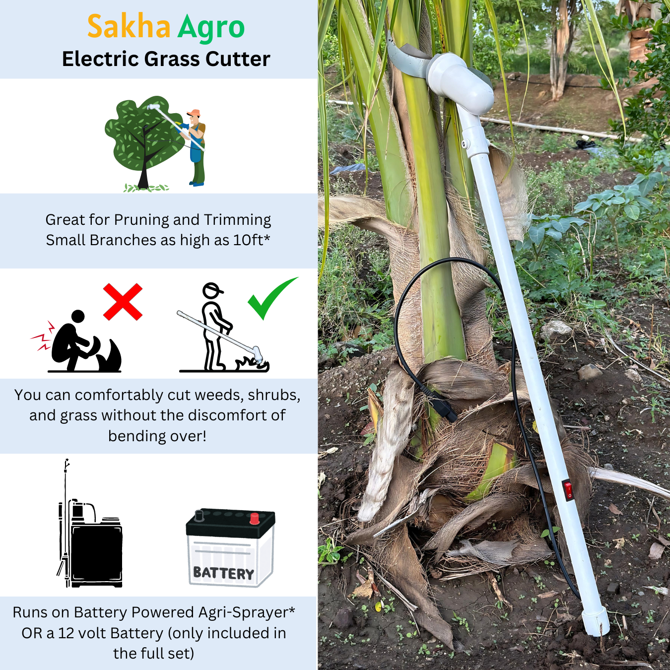 Portable Electric Grass Cutter for Cutting Weeds, Shrubs, Grass, etc